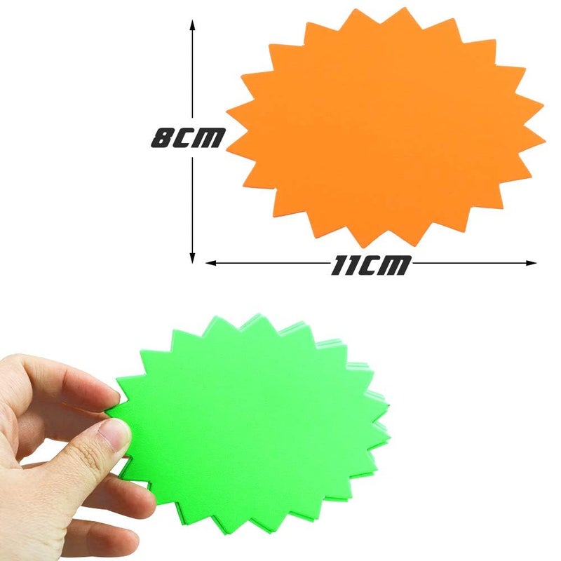 Twdrer 80 Pack Starburst Signs for Retail Store, Neon Fluorescent Garage Sale Supplies (4 Assorted Colors 3.15"x4.33") - Yard Sale Price Tags, Classroom Bulletin Board Decorations, Party Favors Cutout - Image 2